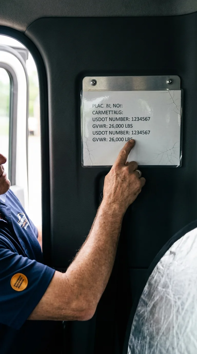 USDOT licensing placard verification in Hillsdale